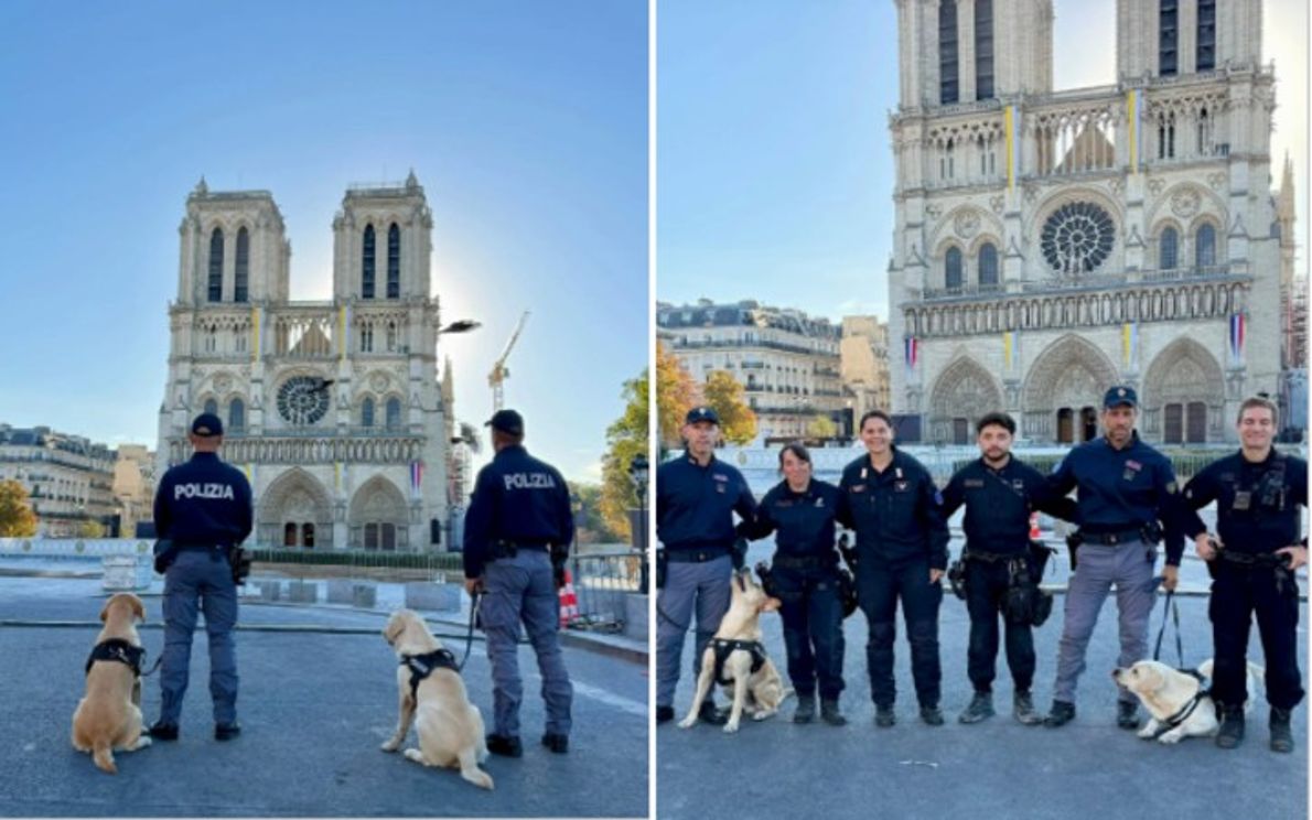 Unità cinofile di Padova a Parigi per il Papa