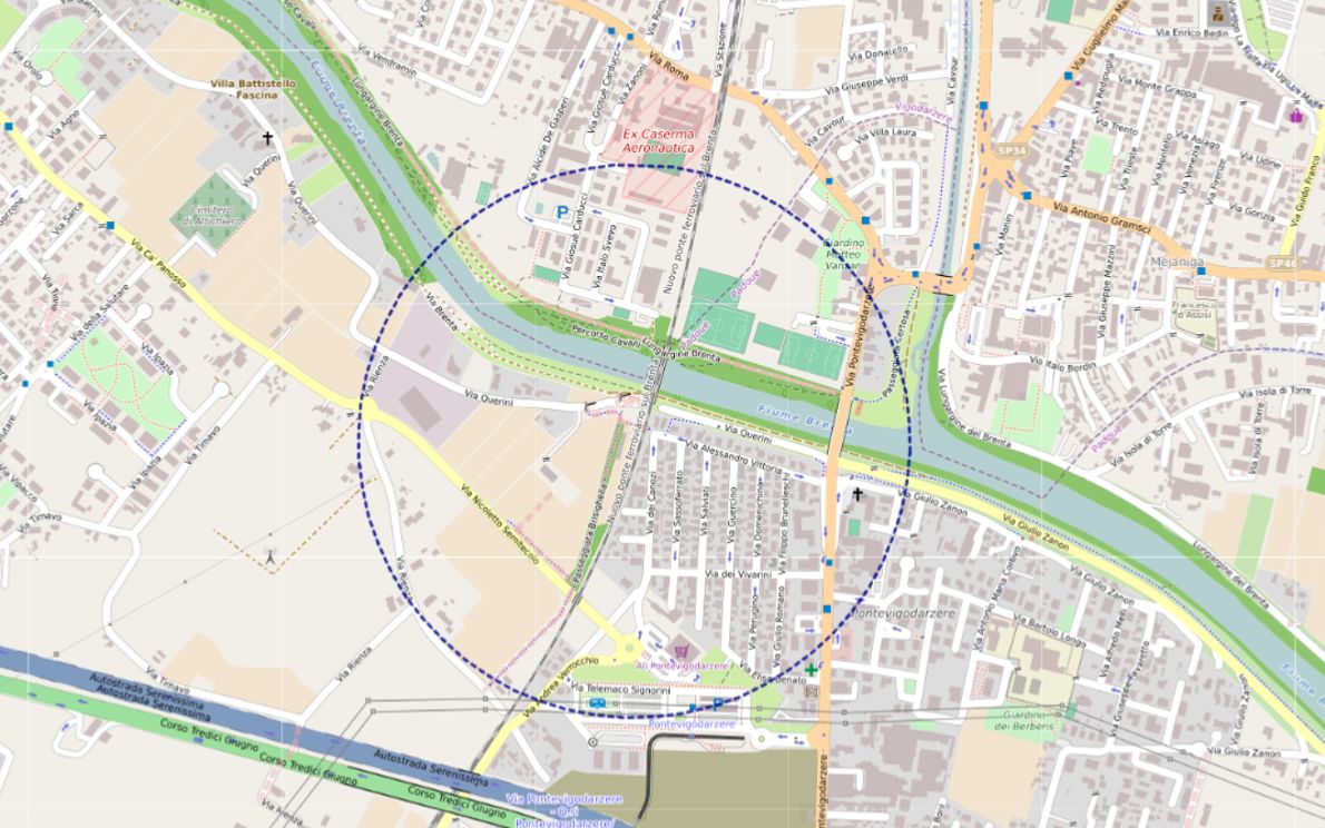 Area da evacuare a Pontevigodarzere