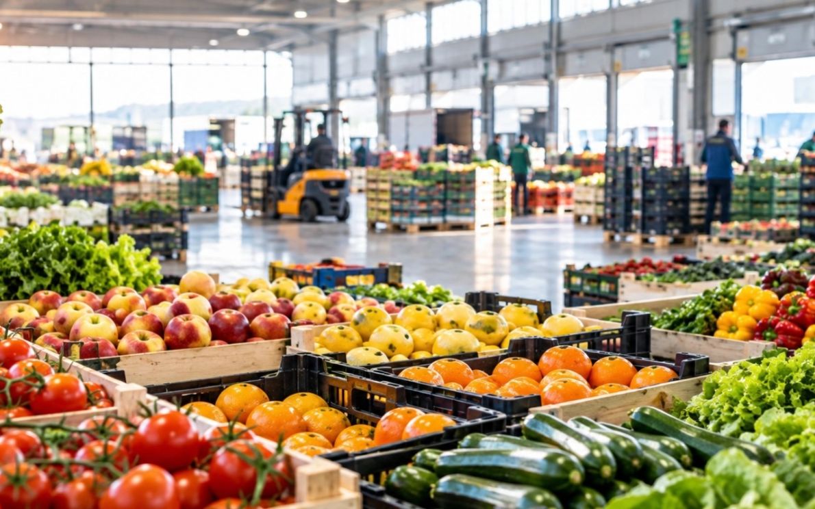 Un mercato ortofrutticolo