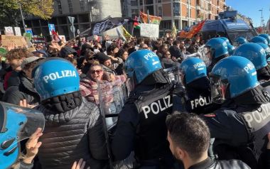 scontri a Mestre (foto Italia 24h live)